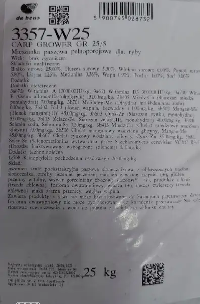 Karma dla karpiowatych, zanęta dla ryb 2,5kg